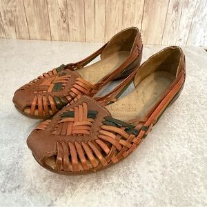 Naturalizer 'Gobi' Multicolor Woven Leather Huarache Flats Sandals Made in India